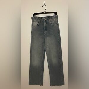 Zara Loose-Fit High-Waist Jeans, Gray, Size 8, EUC